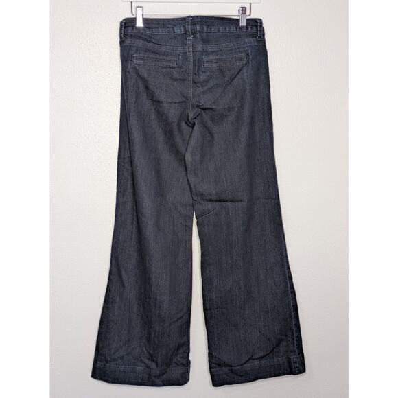 Apt. 9 Jeans Sz 6 Womens Dark Blue Pants Mid Rise Stretch Ladies Wide Leg Denim - Picture 5 of 10